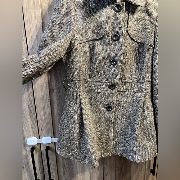 Donatella Womens Tapered Wool Blend Coat Jacket Size Small Brown - Picture 2 of 6